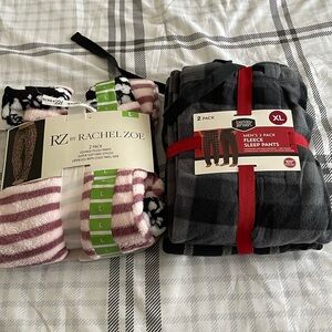 Rachel Zoe Gray and Black Fleece Sleep Pants